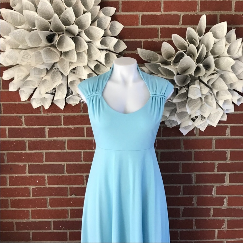 Vintage powder blue empire gown - Picture 2 of 6